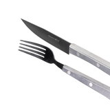 Fork and Sharp Knife with Paperstone Handle 5"