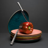 Fork and Sharp Knife with Paperstone Handle 5"
